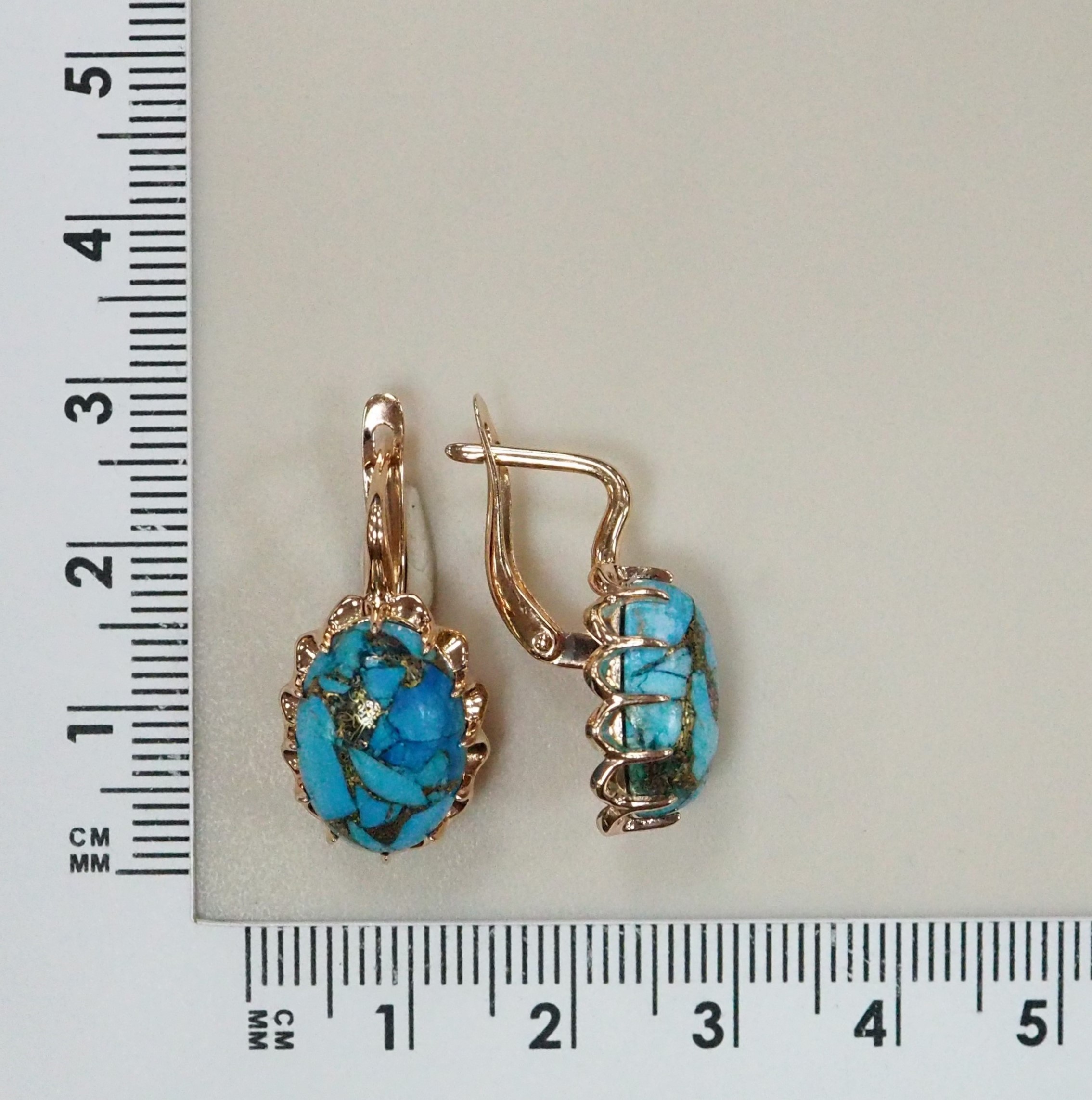 Серебряные серьги с бирюзой